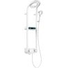 Mexen Peak nástěnná sprchová sada s dešťovou sprchou a baterií, LED displej, bílá - 78106-20