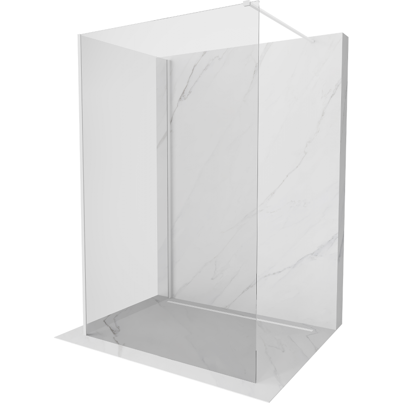 Mexen Kioto walk-in sprchová stěna 130 x 85 cm, transparentní, bílá - 800-130-212-20-00-085