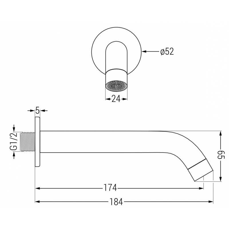Mexen Kai DR70 podomítková vanová-sprchová sada s dešťovou hlavicí 30 cm, chrom - 77602DR70301-00