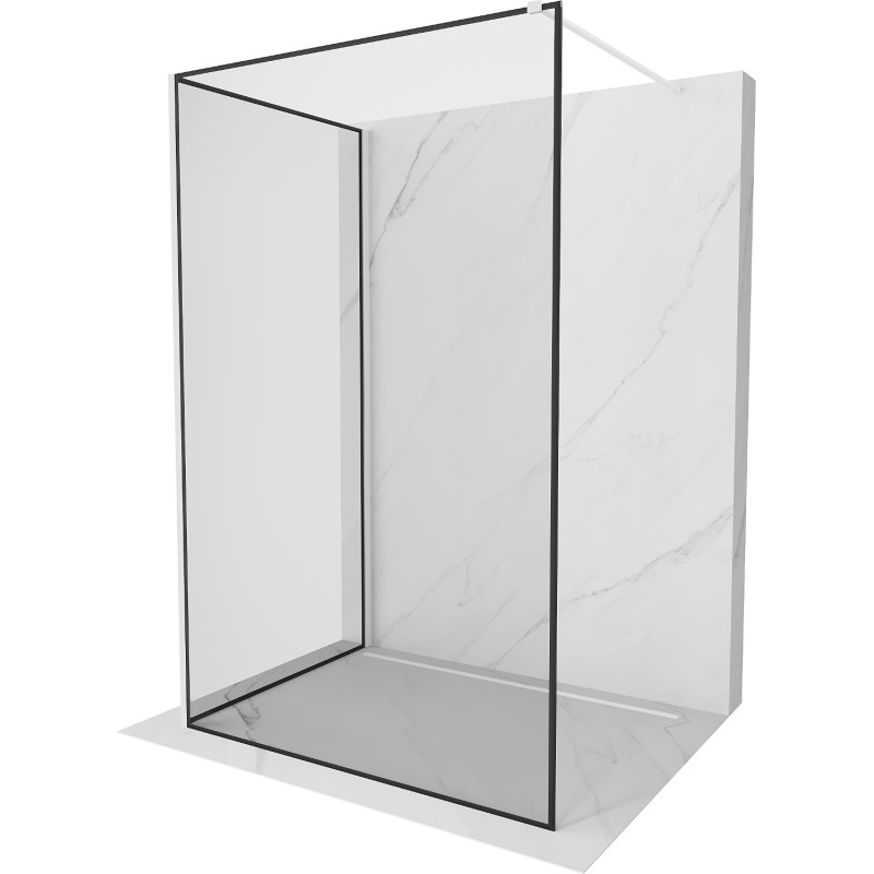 Mexen Kioto sprchová stěna Walk-in 120 x 80 cm, černý rám, bílá - 800-120-212-20-70-080
