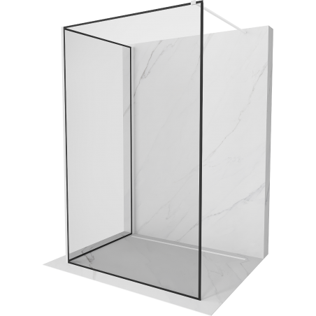Mexen Kioto sprchová stěna Walk-in 120 x 80 cm, černý rám, bílá - 800-120-212-20-70-080