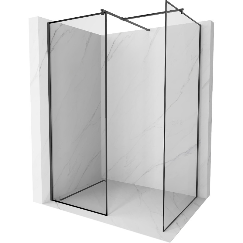 Mexen Kioto sprchová zástěna Walk-in 140 x 70 cm, černý rám, černá - 800-140-202-70-70-070