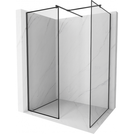 Mexen Kioto sprchová zástěna Walk-in 140 x 70 cm, černý rám, černá - 800-140-202-70-70-070