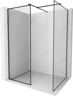 Mexen Kioto sprchová zástěna Walk-in 140 x 70 cm, černý rám, černá - 800-140-202-70-70-070