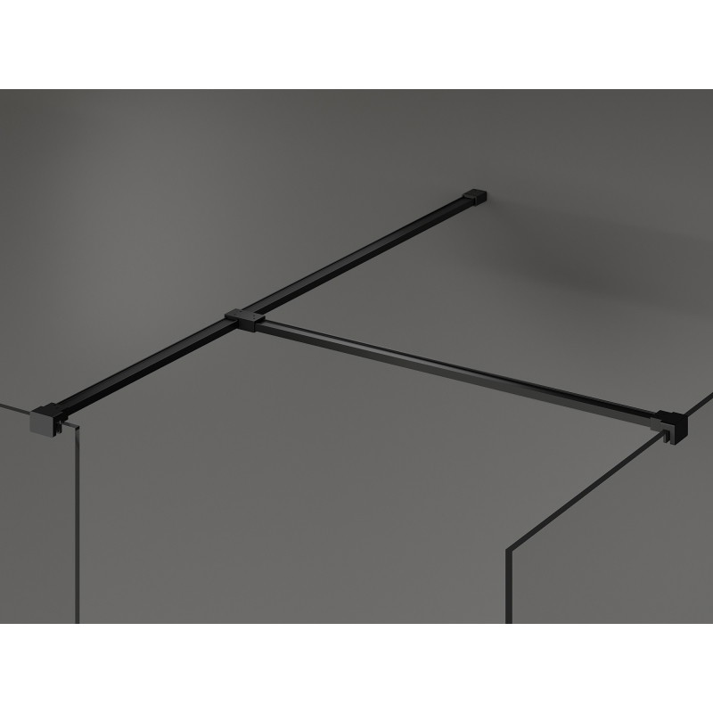 Mexen Kioto sprchová zástěna Walk-in 140 x 70 cm, černý rám, černá - 800-140-202-70-70-070