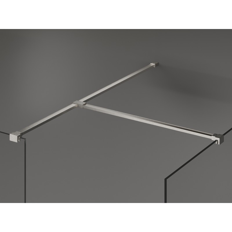 Mexen Kioto sprchová stěna Walk-in 90 x 80 cm, černý rám, kartáčovaný nikl - 800-090-202-97-70-080