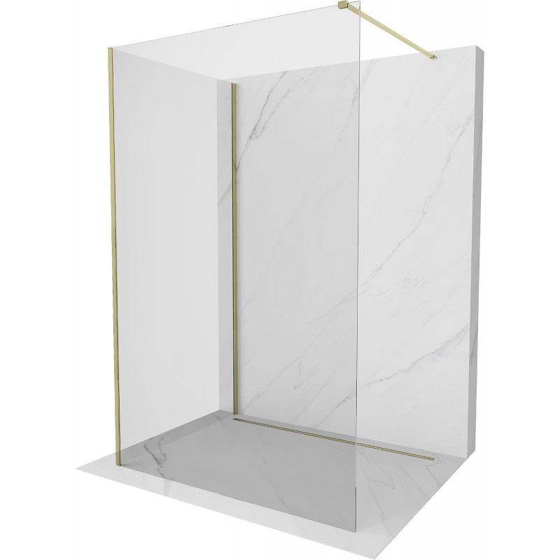 Mexen Kioto paraván pro sprchu Walk-in 100 x 75 cm, transparentní, zlatý - 800-100-212-50-00-075