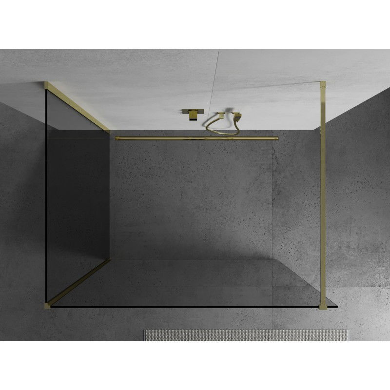 Mexen Kioto sprchová stěna Walk-in 130 x 85 cm, transparentní, zlatá - 800-130-212-50-00-085