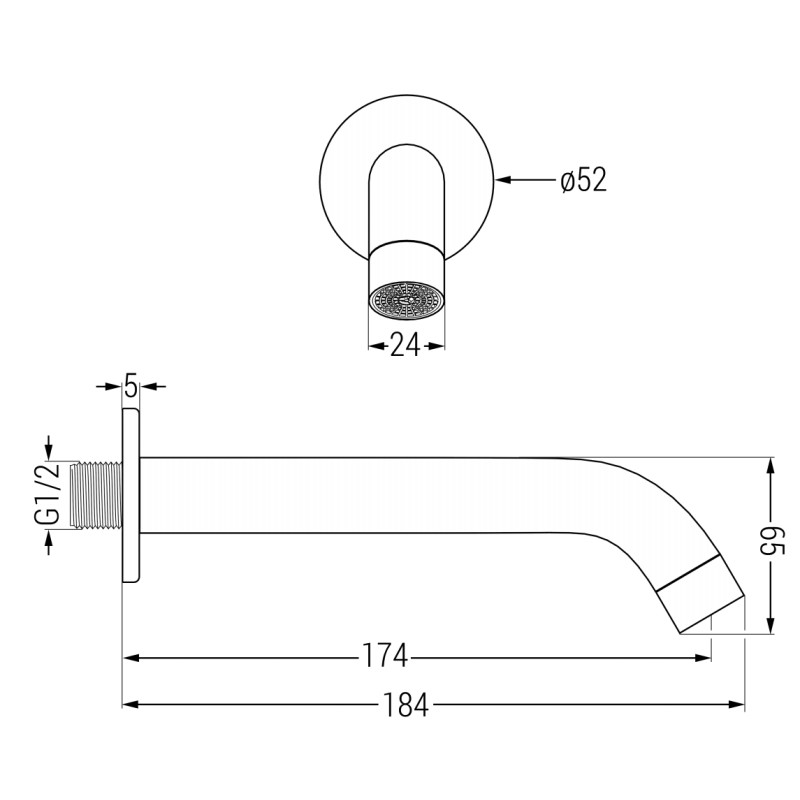 Mexen Kai DR70 podomítková vana a sprchová sada s dešťovou sprchou 25 cm, kartáčovaná šedá zbraň - 77602DR70251-66