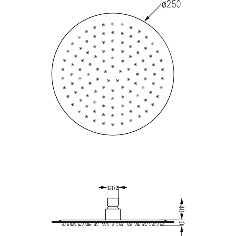 Mexen Kai DR70 podomítková vana a sprchová sada s dešťovou sprchou 25 cm, kartáčovaná šedá zbraň - 77602DR70251-66