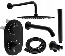 Mexen Kai DR70 podomítková vana-sprchový set s dešťovou sprchou 25 cm, černý - 77602DR70251-70