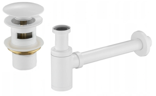 Mexen půlsifon umyvadlový kulatý s výpustí klik-klak, s přepadem, bílý - 7992050-20