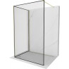 Mexen Kioto sprchová stěna Walk-in 140 x 110 cm, černý vzor, zlatá - 800-140-212-50-70-110