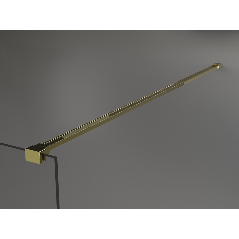 Mexen Kioto sprchová stěna Walk-in 130 x 120 cm, černý rámeček, zlatá - 800-130-212-50-70-120