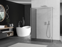 Mexen Kioto sprchová stěna Walk-in 135 x 100 x 30 cm, transparentní, chrom - 800-135-100-221-01-00-030