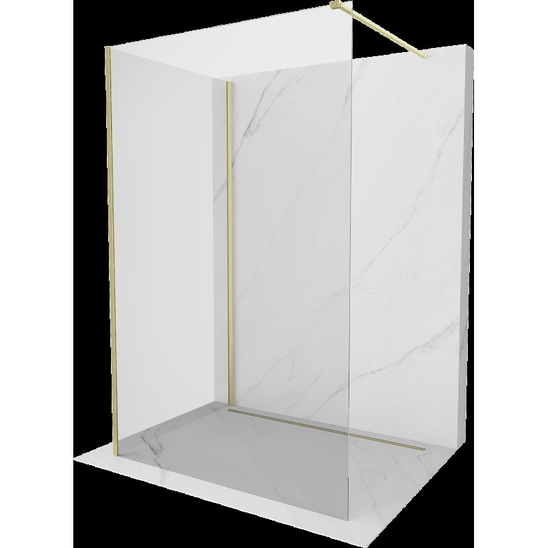 Mexen Kioto sprchová stěna Walk-in 120 x 75 cm, transparentní, zlatá kartáčovaná - 800-120-212-55-00-075