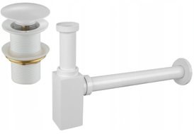 Mexen polosifon umyvadlový čtvercový s klik-klak uzávěrem, bez přepadu, bílý - 7991060-20