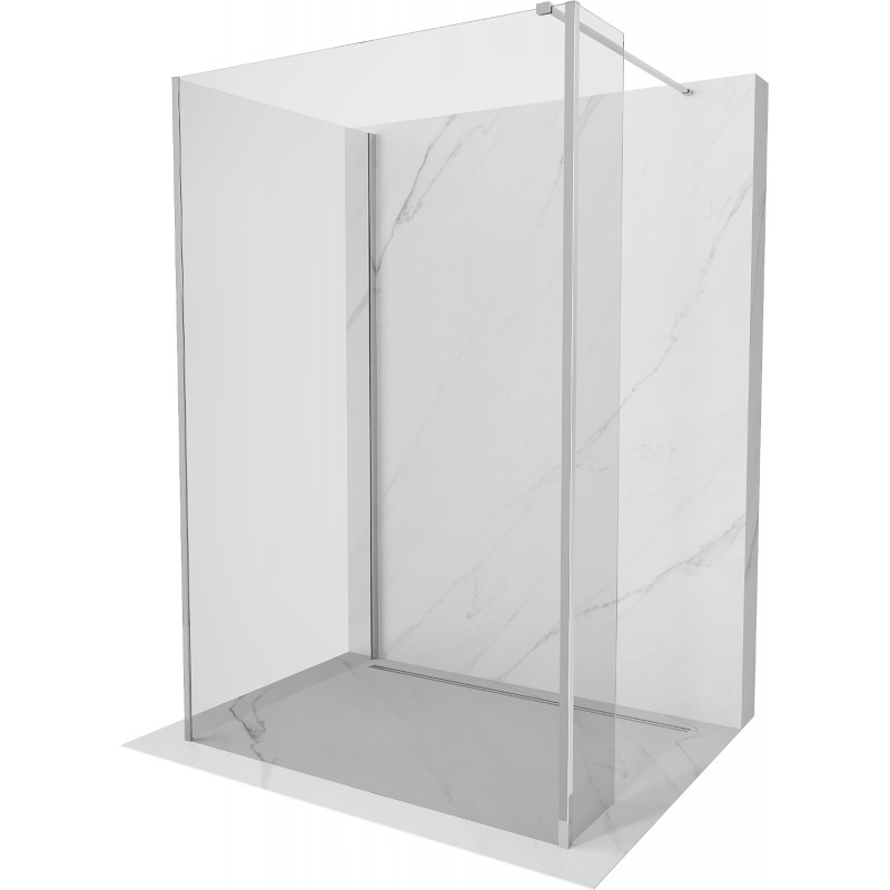 Mexen Kioto sprchová stěna Walk-in 90 x 75 x 40 cm, průhledná, chrom - 800-090-075-221-01-00-040