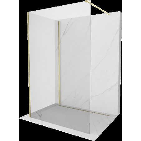 Mexen Kioto sprchová stěna Walk-in 125 x 90 cm, transparentní, zlatá kartáčovaná - 800-125-212-55-00-090