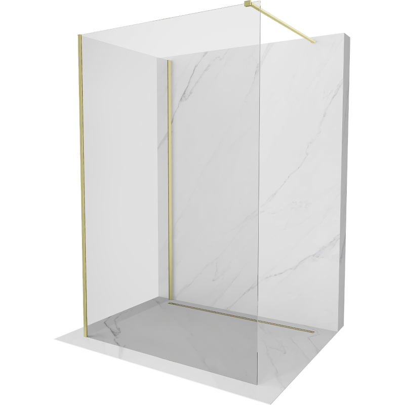 Mexen Kioto sprchová stěna Walk-in 140 x 90 cm, transparentní, zlacená broušená - 800-140-212-55-00-090