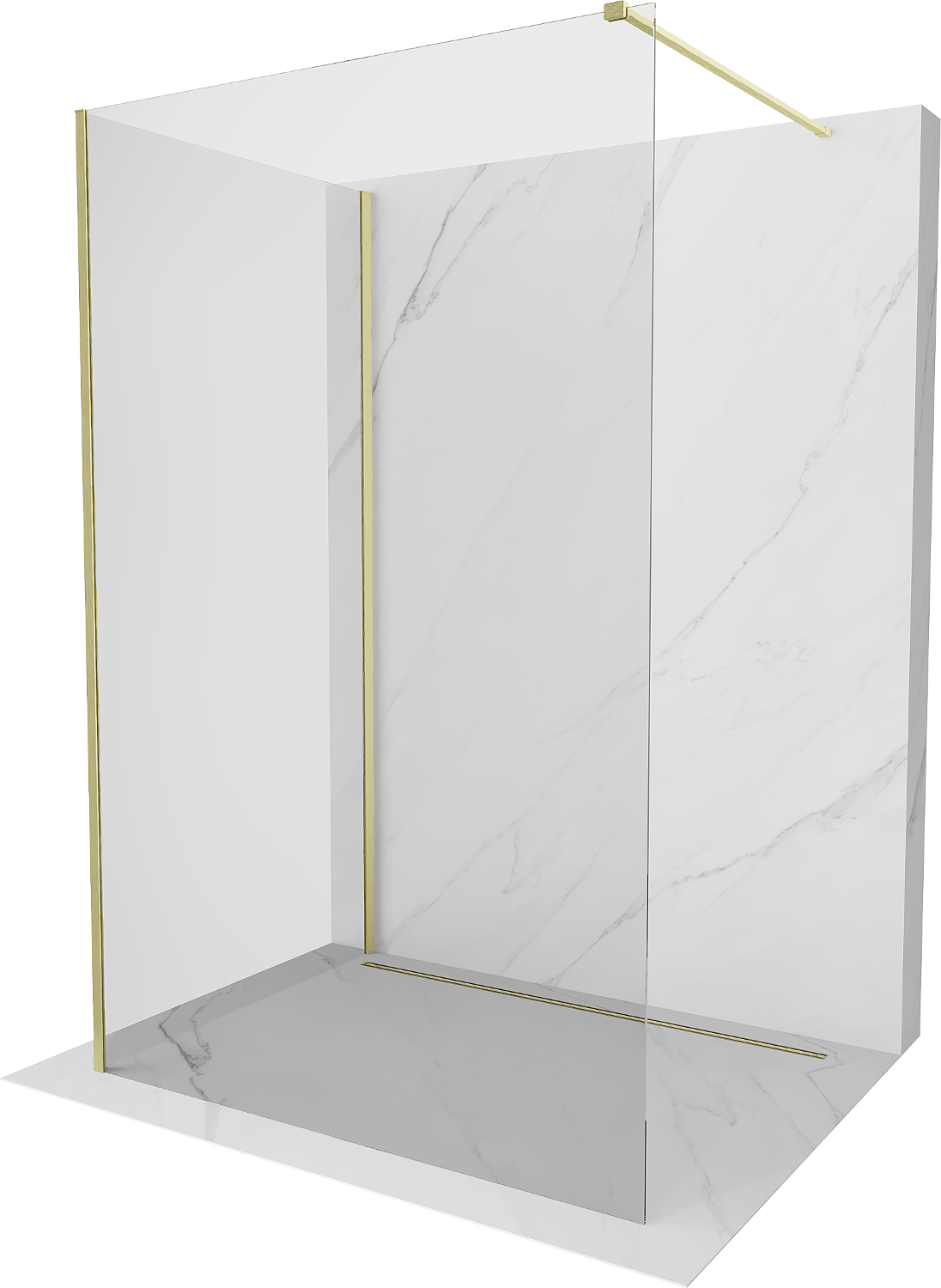 Mexen Kioto sprchová stěna Walk-in 140 x 90 cm, transparentní, zlacená broušená - 800-140-212-55-00-090