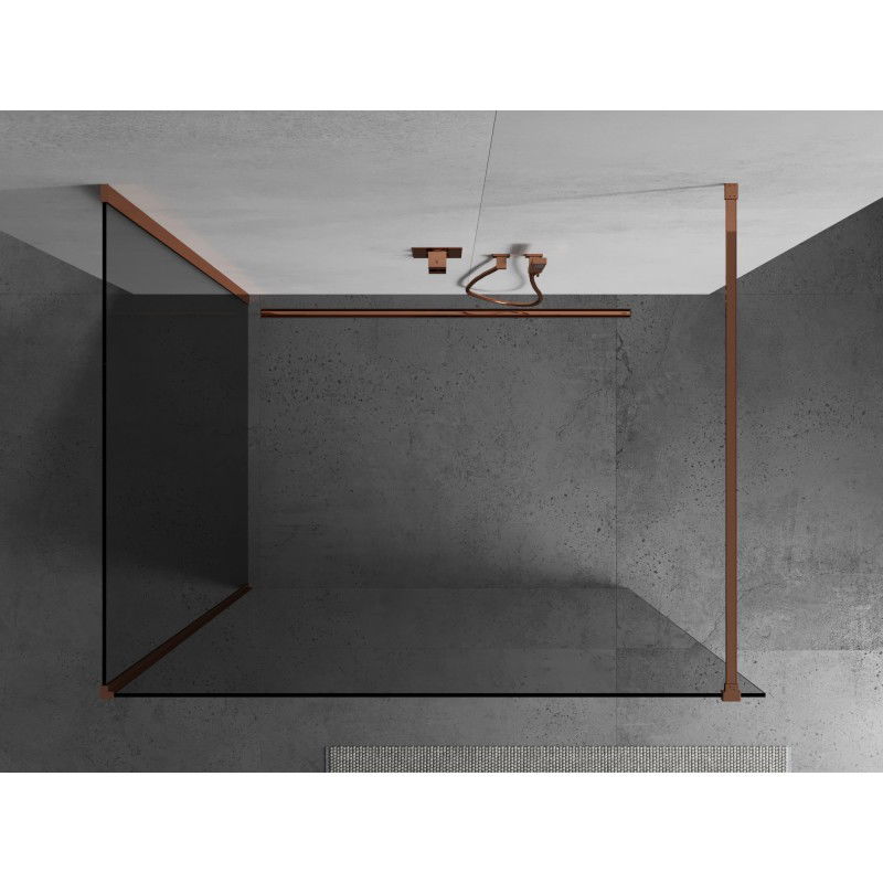 Mexen Kioto sprchová stěna Walk-in 130 x 85 cm, transparentní, růžové zlato - 800-130-212-60-00-085