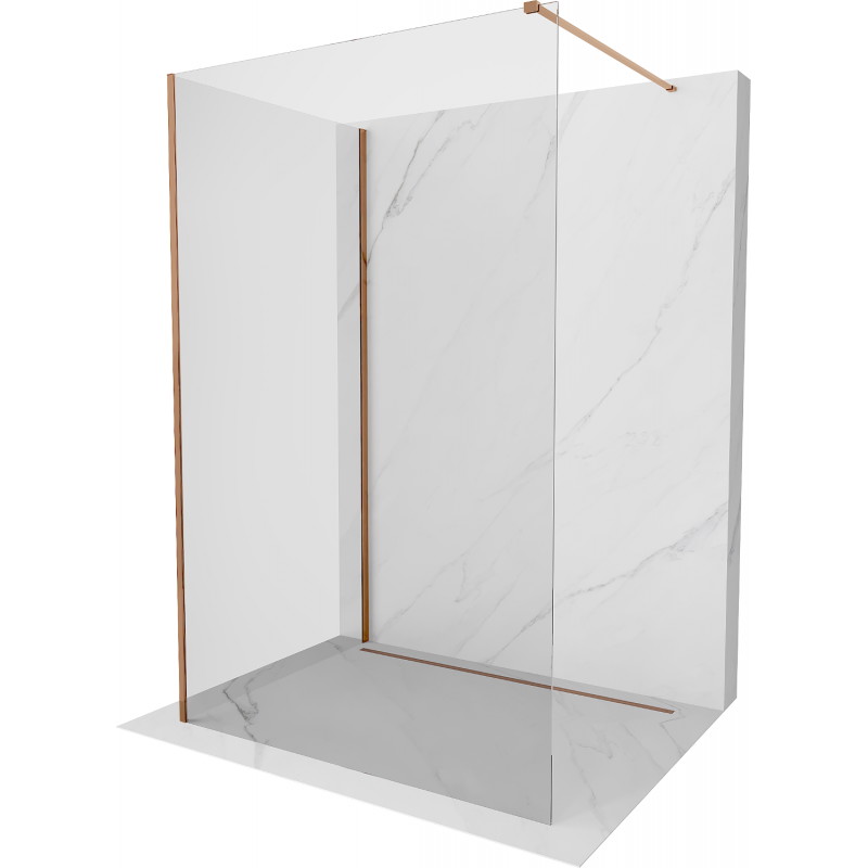 Mexen Kioto sprchová stěna Walk-in 90 x 90 cm, transparentní, růžové zlato - 800-090-212-60-00-090