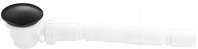 Mexen sifon do sprchové vaničky s usazovačem, černý - 49000-70