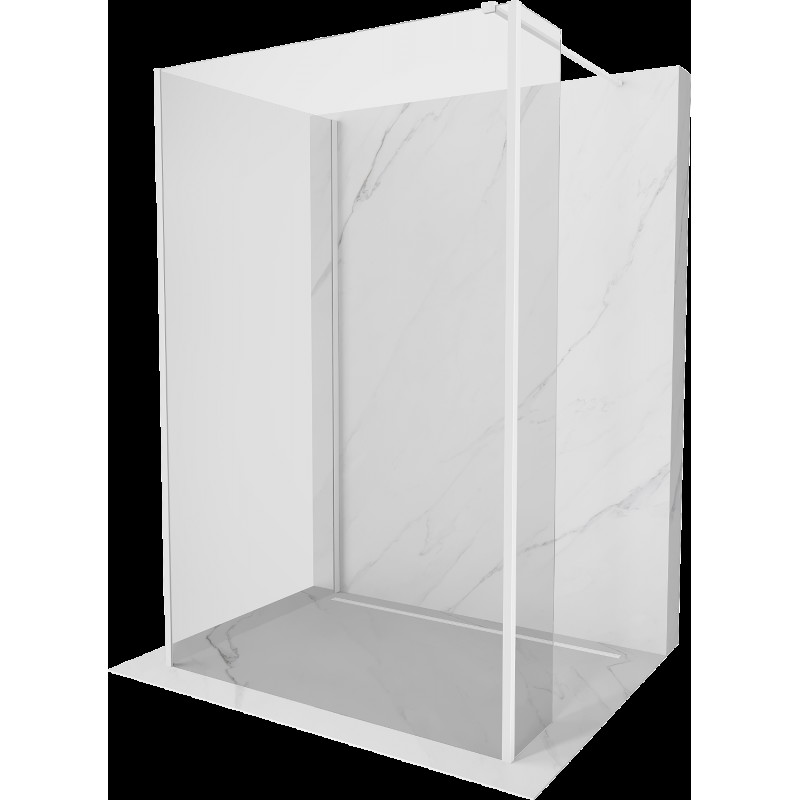 Mexen Kioto sprchová zástěna Walk-in 125 x 70 x 30 cm, transparentní, bílá - 800-125-070-221-20-00-030