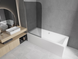 Mexen Felix vanová zástěna 1-křídlová 70 x 140 cm, grafit, chrom - 890-070-001-01-40