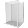 Mexen Kioto sprchová stěna Walk-in 135 x 80 x 30 cm, průhledná, bílá - 800-135-080-221-20-00-030