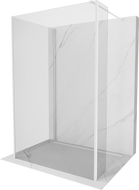 Mexen Kioto sprchová stěna Walk-in 135 x 80 x 30 cm, průhledná, bílá - 800-135-080-221-20-00-030