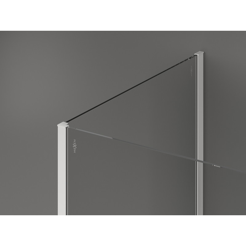 Mexen Kioto sprchová stěna Walk-in 135 x 80 x 30 cm, průhledná, bílá - 800-135-080-221-20-00-030