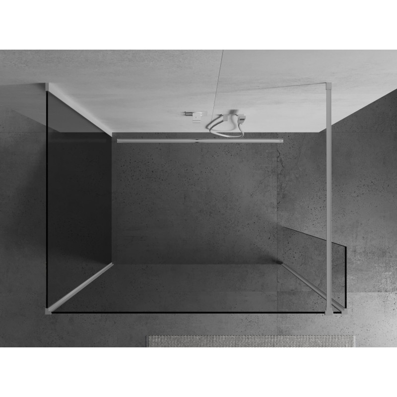 Mexen Kioto sprchová stěna Walk-in 135 x 80 x 30 cm, průhledná, bílá - 800-135-080-221-20-00-030