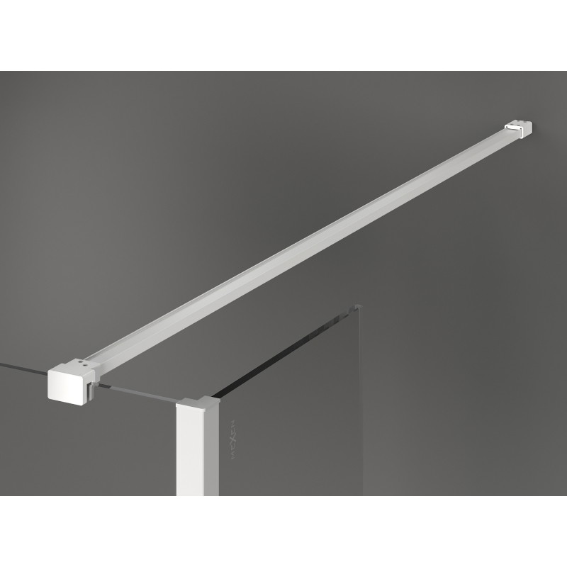 Mexen Kioto sprchová stěna Walk-in 135 x 80 x 30 cm, průhledná, bílá - 800-135-080-221-20-00-030