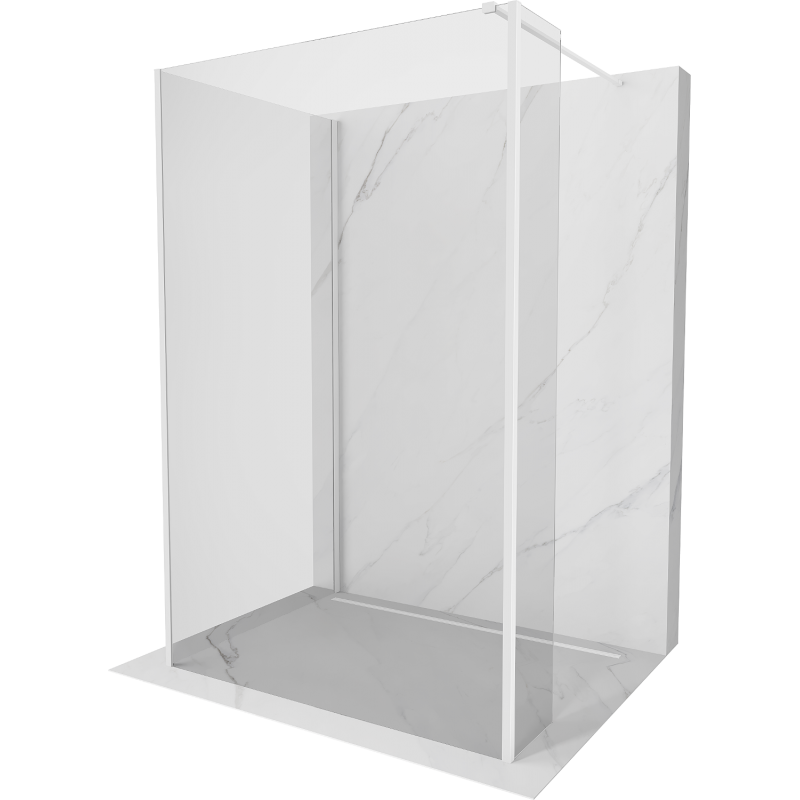 Mexen Kioto sprchová zástěna Walk-in 90 x 90 x 30 cm, transparentní, bílá - 800-090-090-221-20-00-030