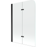 Mexen Felix vanová zástěna 2křídlá 80 x 140 cm, transparentní, černá - 890-080-002-70-00