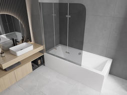 Mexen Felix tříkřídlý vanový paraván 120 x 140 cm, grafit, chrom - 890-120-003-01-40