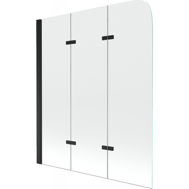 Mexen Felix tříkřídlová vanová zástěna 120 x 140 cm, transparentní, černá - 890-120-003-70-00