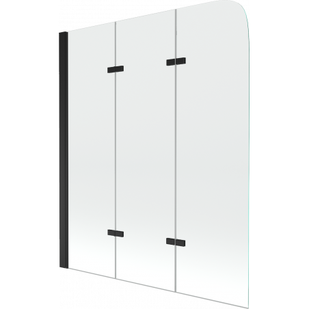 Mexen Felix tříkřídlová vanová zástěna 120 x 140 cm, transparentní, černá - 890-120-003-70-00