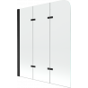 Mexen Felix tříkřídlová vanová zástěna 120 x 140 cm, transparentní, černá - 890-120-003-70-00
