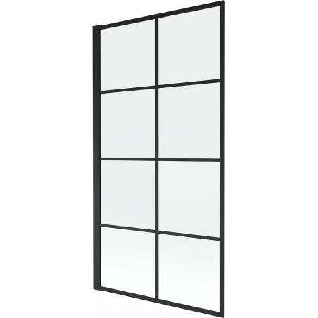 Mexen Alex vanová zástěna 1-křídlová 70 x 140 cm, černá mřížka - 893-070-001-70-77