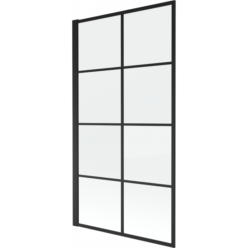 Mexen Alex jednokřídlá vanová zástěna 70 x 140 cm, černá mřížka fix - 893-070-000-70-77