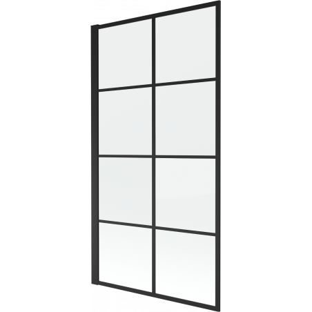 Mexen Alex jednokřídlá vanová zástěna 70 x 140 cm, černá mřížka fix - 893-070-000-70-77