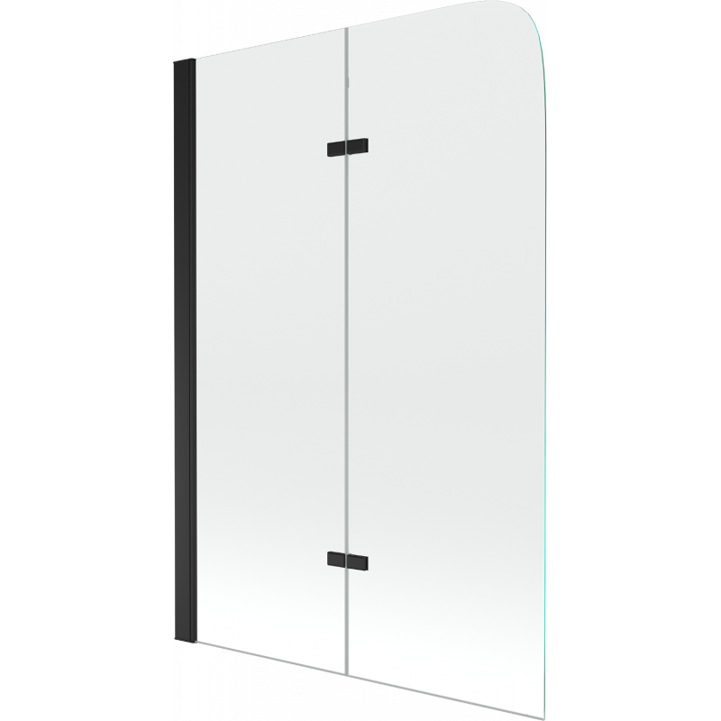Mexen Felix paravan vanový 2-dílný 100 x 140 cm, transparentní, černý - 890-100-002-70-00