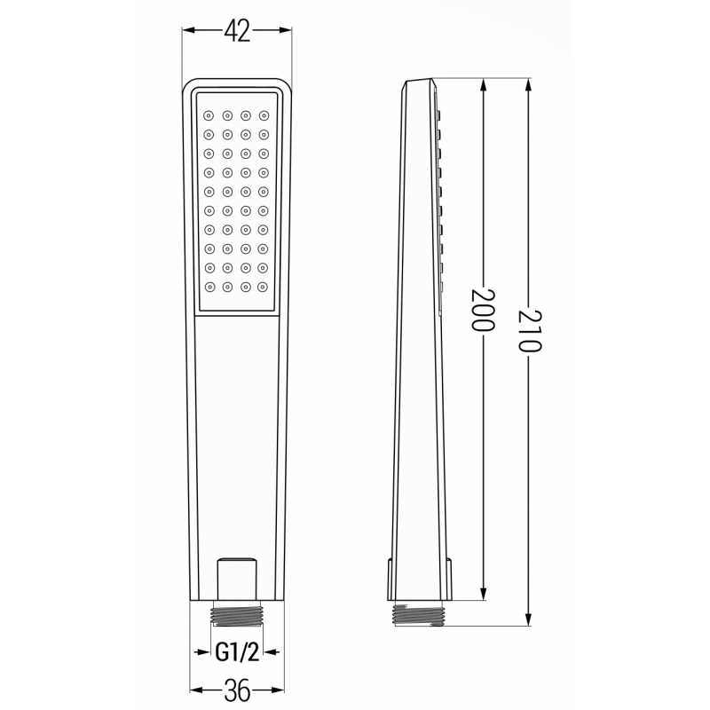 Mexen R-72 sprchová hlavice 1funkční, černá - 79572-70