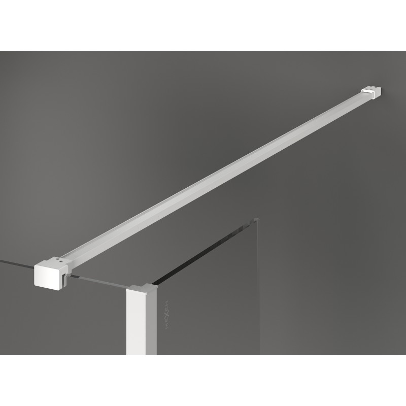 Mexen Kioto sprchová zástěna Walk-in 140 x 100 x 40 cm, průhledná, bílá - 800-140-100-221-20-00-040