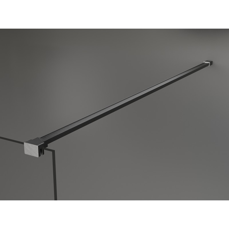 Mexen Kioto Sprchová Stěna Walk-in 110 x 100 cm, průhledná, kartáčovaná tmavě šedá - 800-110-212-66-00-100