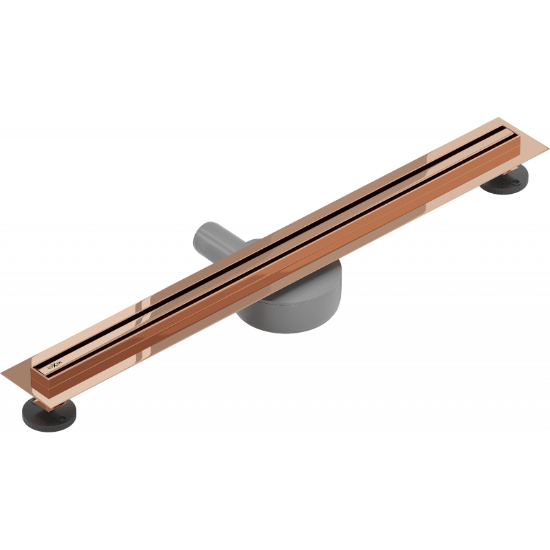 Mexen Flat 360° Slim otočný lineární odtok 70 cm, růžové zlato - 1641070