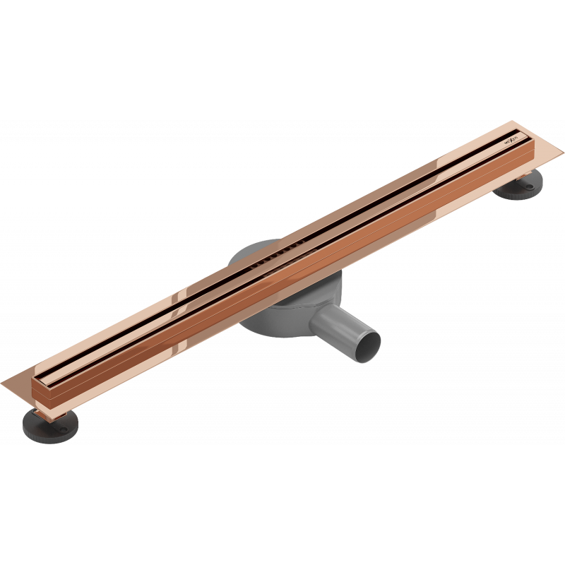 Mexen Flat 360° Slim otočný lineární odtok 60 cm, růžové zlato - 1641060